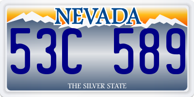 NV license plate 53C589