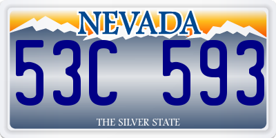 NV license plate 53C593