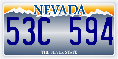 NV license plate 53C594