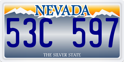 NV license plate 53C597