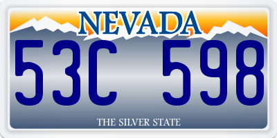 NV license plate 53C598
