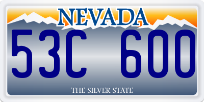 NV license plate 53C600