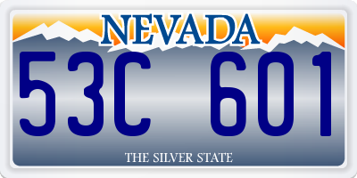 NV license plate 53C601