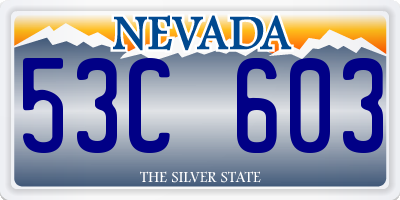 NV license plate 53C603
