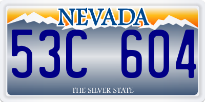 NV license plate 53C604