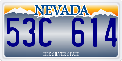 NV license plate 53C614