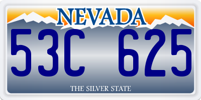 NV license plate 53C625