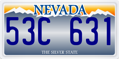 NV license plate 53C631