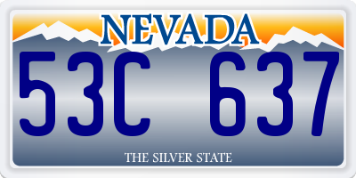 NV license plate 53C637