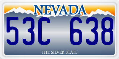 NV license plate 53C638