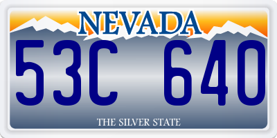 NV license plate 53C640