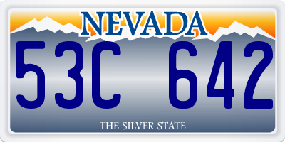 NV license plate 53C642