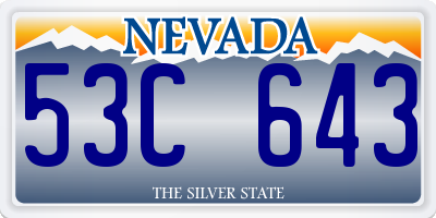 NV license plate 53C643