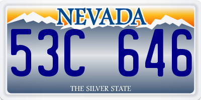 NV license plate 53C646