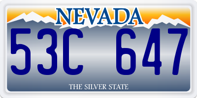 NV license plate 53C647