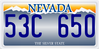 NV license plate 53C650