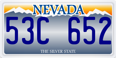 NV license plate 53C652