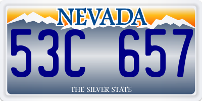 NV license plate 53C657