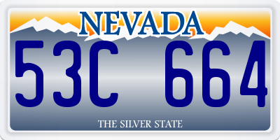 NV license plate 53C664