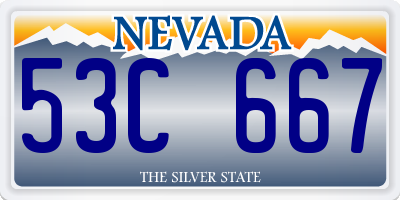NV license plate 53C667