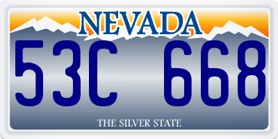 NV license plate 53C668