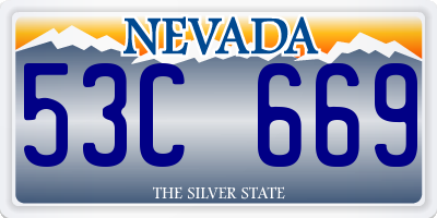 NV license plate 53C669