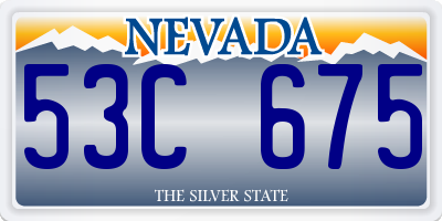 NV license plate 53C675