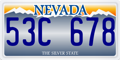 NV license plate 53C678