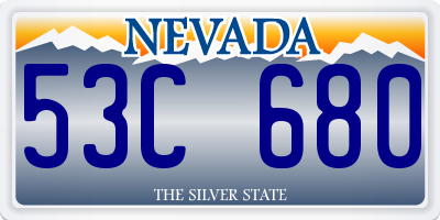 NV license plate 53C680