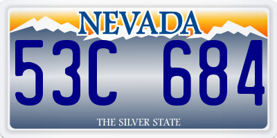 NV license plate 53C684
