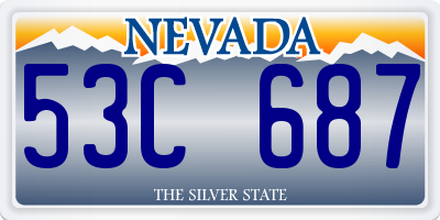 NV license plate 53C687