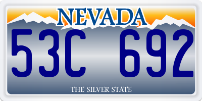 NV license plate 53C692