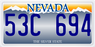 NV license plate 53C694