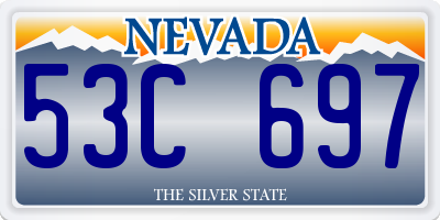 NV license plate 53C697