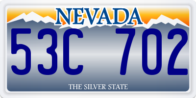 NV license plate 53C702