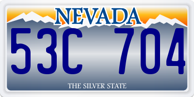NV license plate 53C704