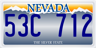 NV license plate 53C712