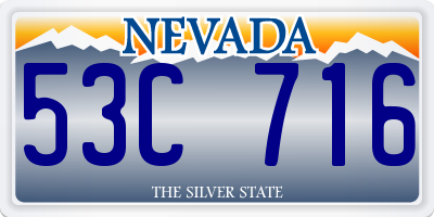 NV license plate 53C716