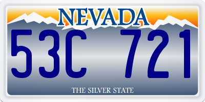 NV license plate 53C721