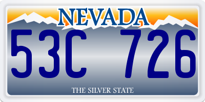 NV license plate 53C726