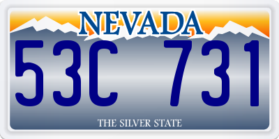 NV license plate 53C731