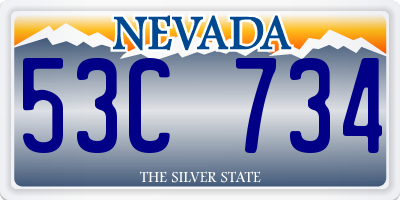 NV license plate 53C734