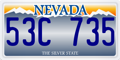 NV license plate 53C735