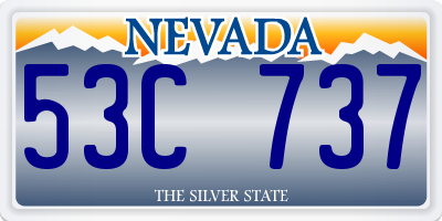 NV license plate 53C737