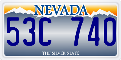 NV license plate 53C740