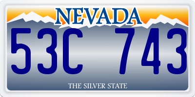 NV license plate 53C743