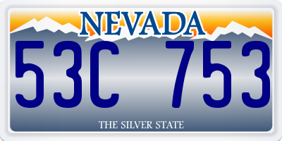 NV license plate 53C753