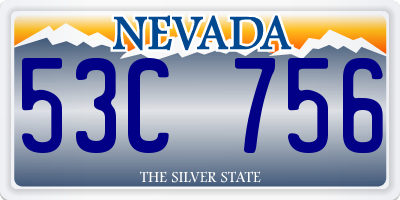 NV license plate 53C756