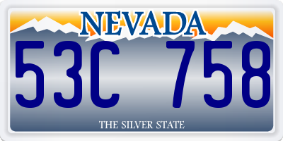 NV license plate 53C758