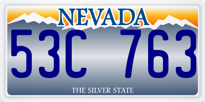 NV license plate 53C763